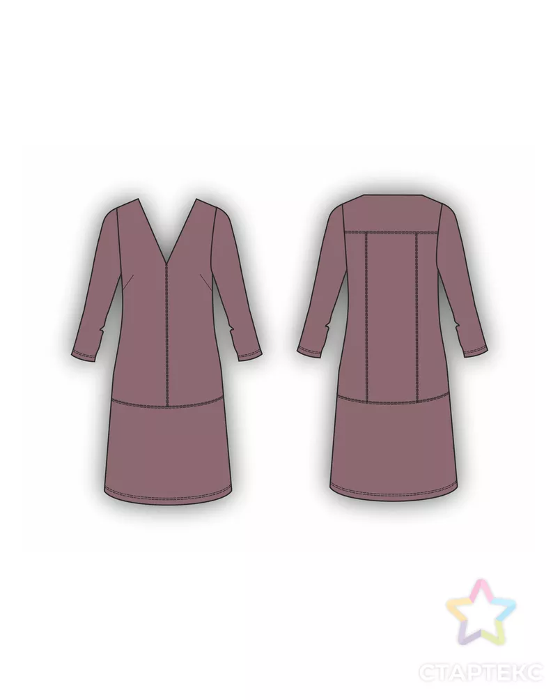 Выкройка: платье трикотажное прямое_110 арт. ВКК-4126-7-ВП1020 - рис. 2