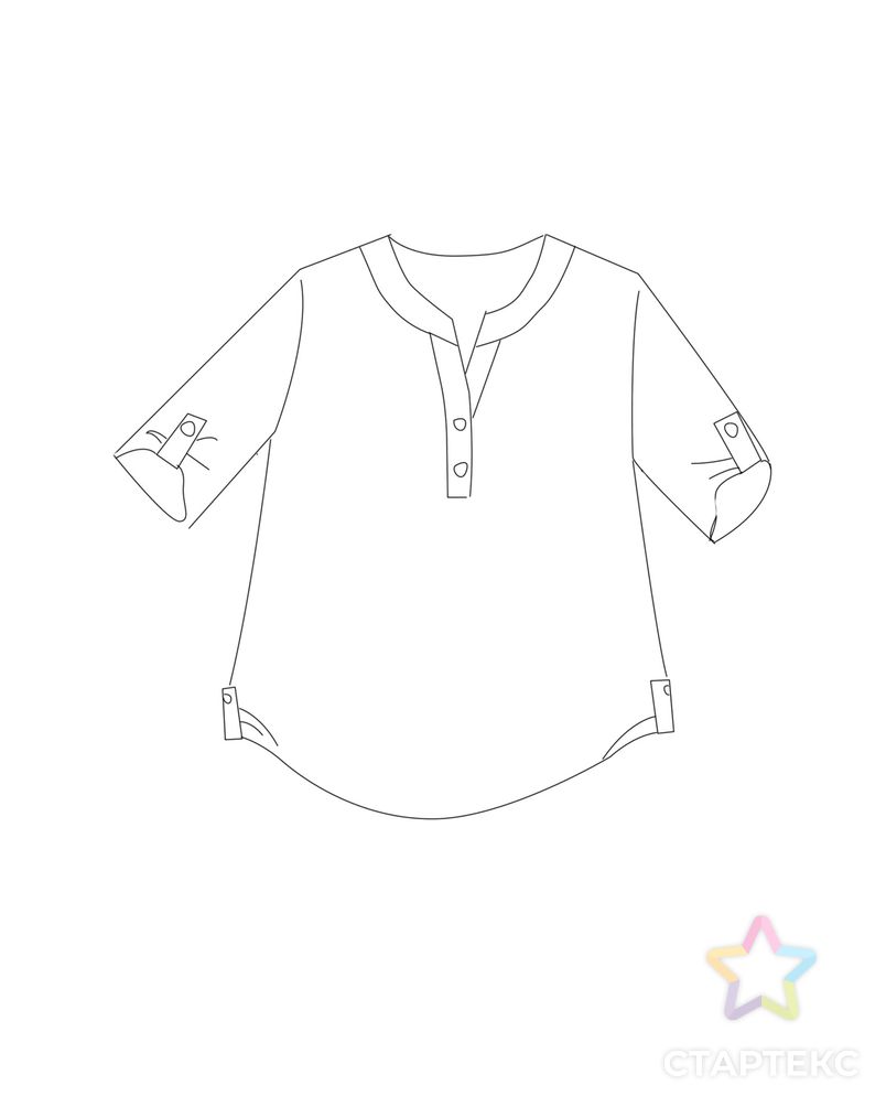 Выкройка: свободная блуза без вытачек FL208 арт. ВКК-3104-1-ВП0780 2