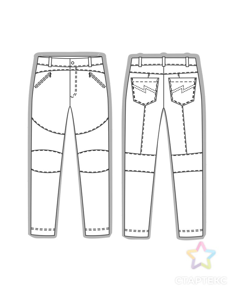 Выкройка: брюки мужские джинсового типа ES237 арт. ВКК-4321-16-ВП1212 2