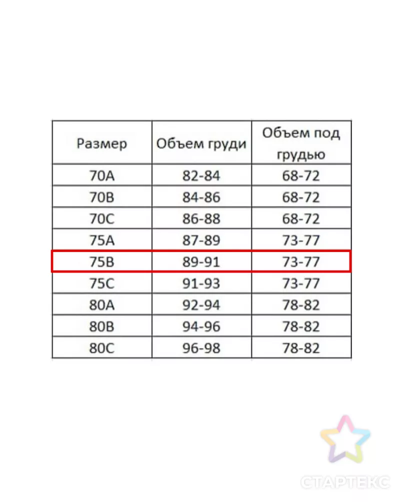 Выкройка: лиф «РЕЙНА» (размер 75В) арт. ВКК-3100-1-ВП0776 - рис. 2