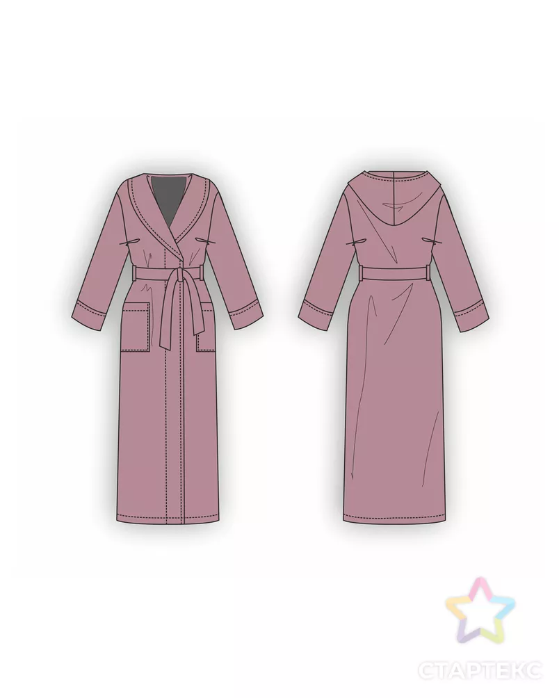 Выкройка: халат банный с капюшоном_119 арт. ВКК-4146-13-ВП1040 - рис. 2