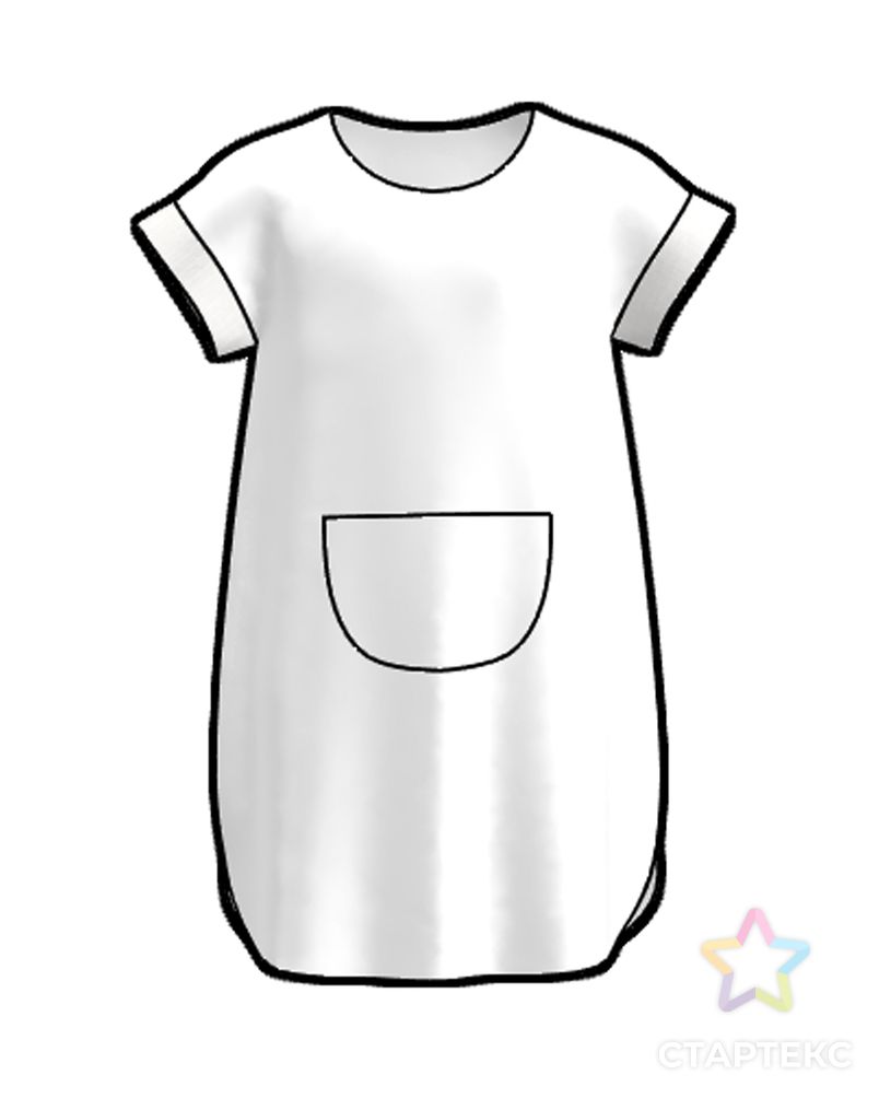 Выкройка: детское платье-туника со спущенным плечом Д-22 арт. ВКК-4120-2-ВП1014 3