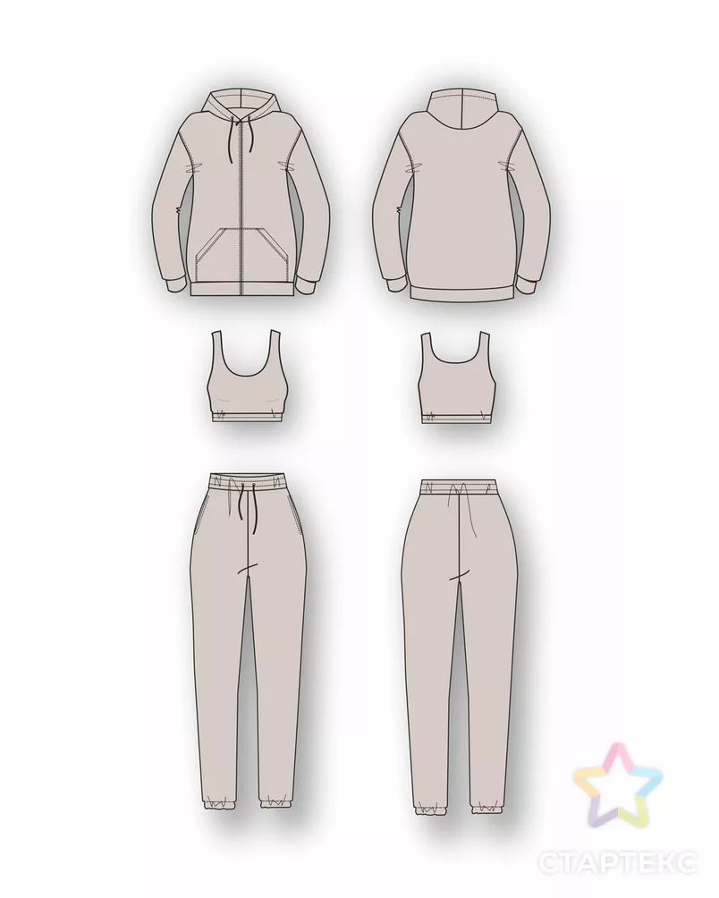 Выкройка: костюм спортивный женский_83 арт. ВКК-4090-7-ВП0983 - рис. 2