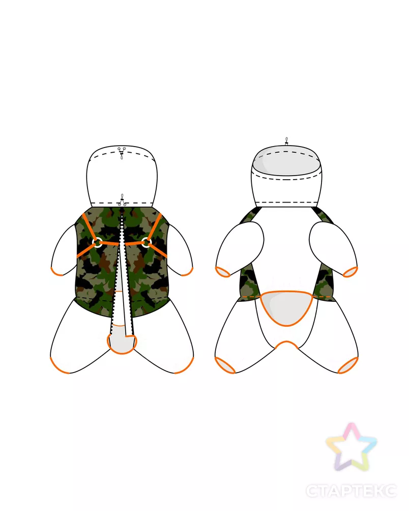 Выкройка: комбинезон (на мальчика) Р-30-1001 арт. ВКК-4123-16-ВП1017 - рис. 2