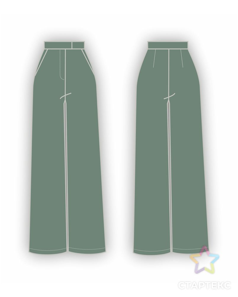Выкройка: брюки женские расширенные _211 арт. ВКК-4326-7-ВП1218 2