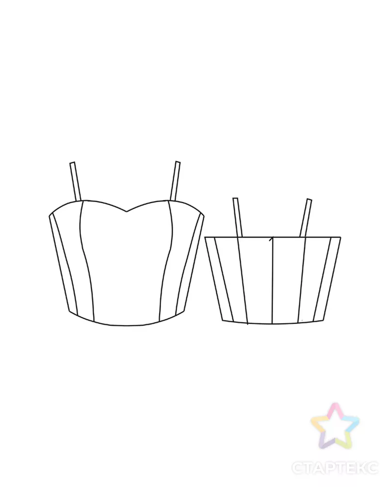 Выкройка: корсаж в горошек арт. ВКК-4190-9-ВП1084 - рис. 2