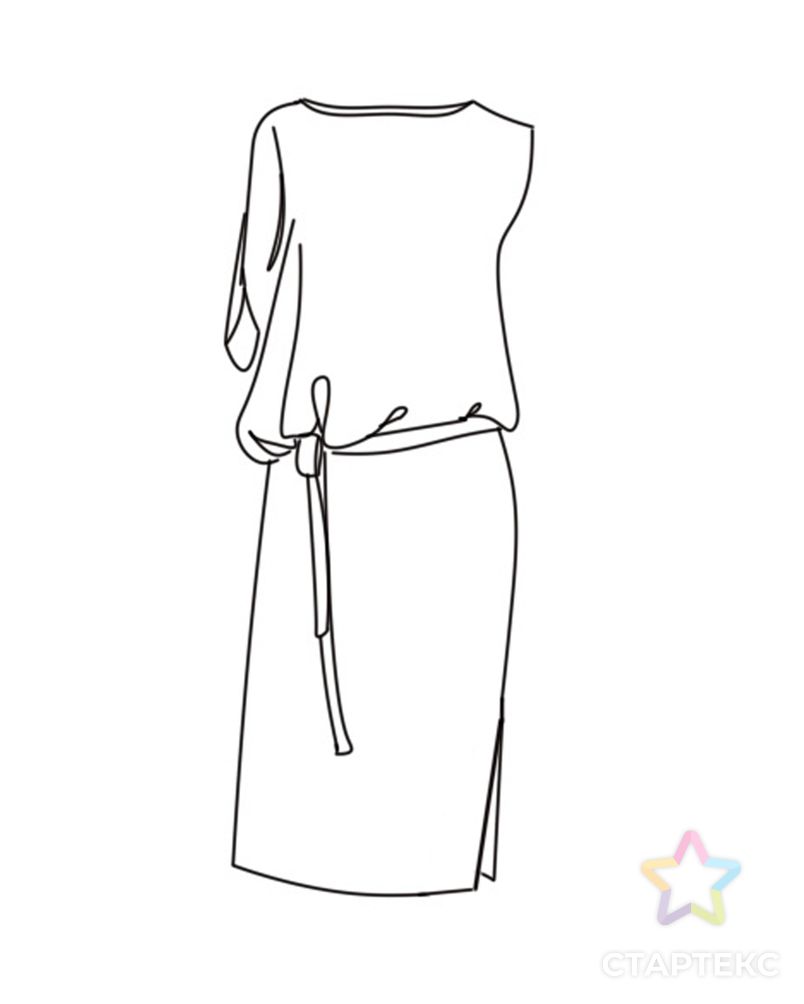 Выкройка: платье ассиметричного кроя арт. ВКК-2903-2-ВП0576