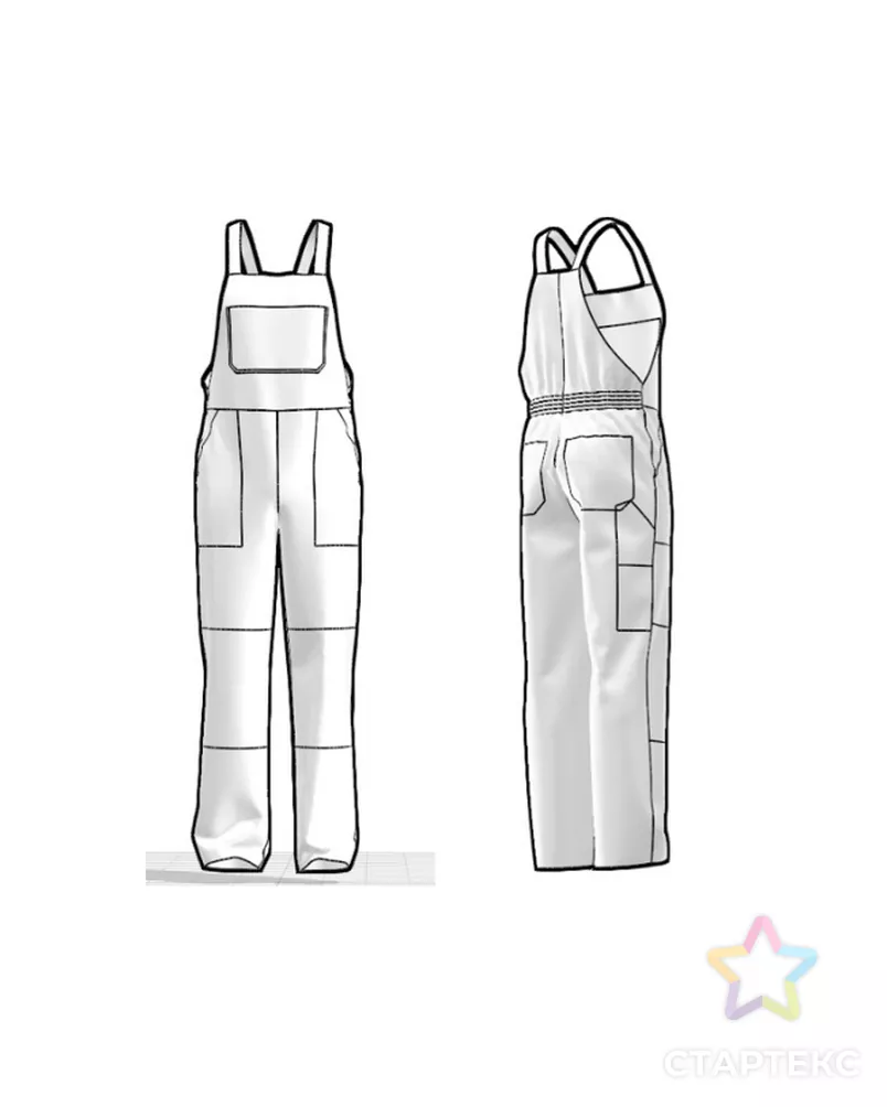 Выкройка: мужской рабочий полукомбинезон_М-15 арт. ВКК-4697-10-ВП1418 - рис. 6