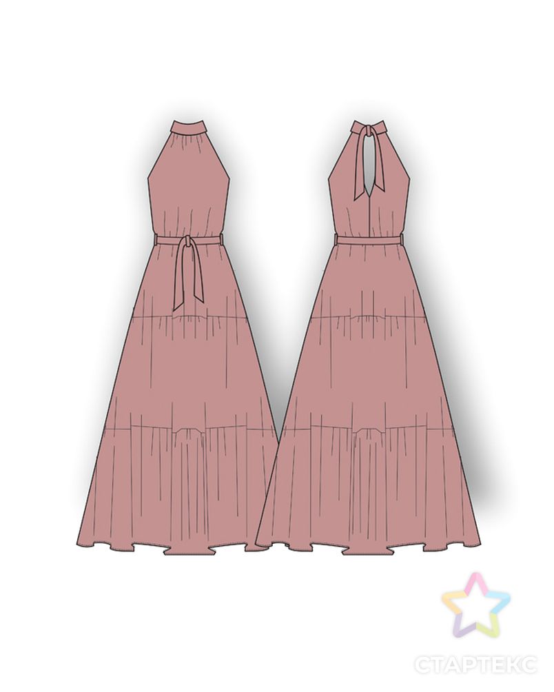 Выкройка: платье с оборками на поясе_186 арт. ВКК-4251-14-ВП1143 2