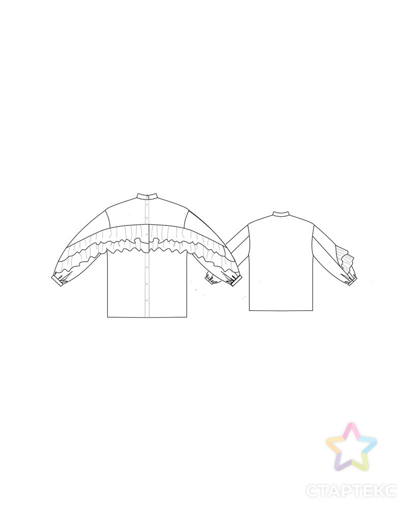 Выкройка: блуза с оборками арт. ВКК-4218-8-ВП1109 3