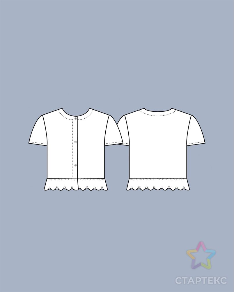 Выкройка: пижамная рубашка IRMA арт. ВКК-3134-14-ВП0811 3