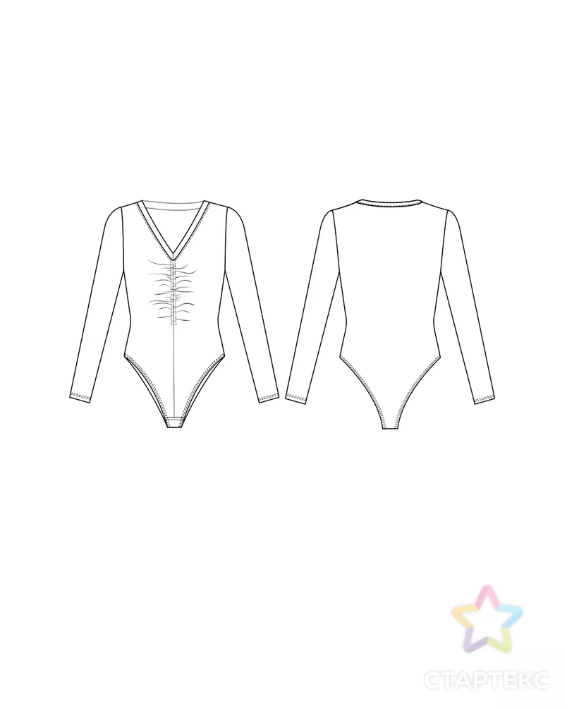 Выкройка: боди с драпировкой арт. ВКК-3040-15-ВП0718 - рис. 4