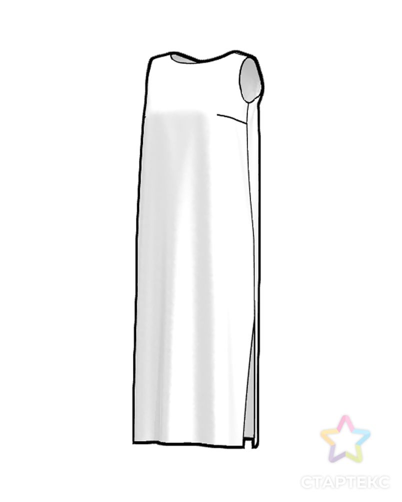Выкройка: прямое длинное платье F029 арт. ВКК-4231-1-ВП1122 4