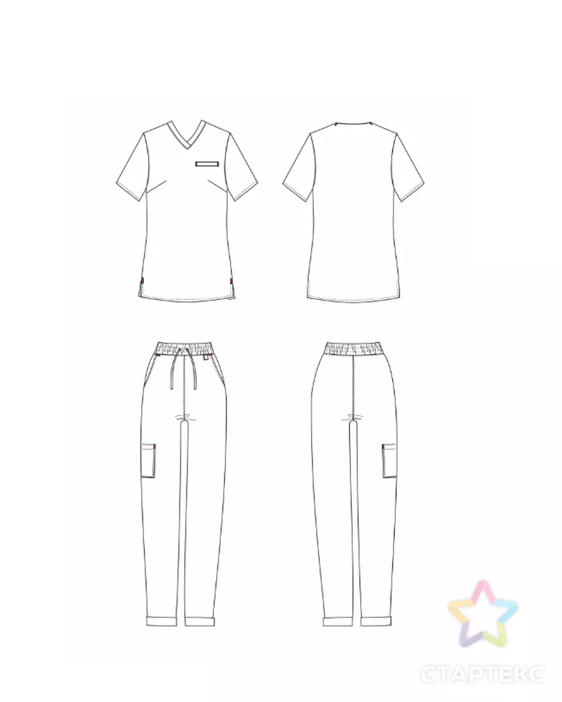 Выкройка: костюм медицинский женский_380 арт. ВКК-5212-1-ВП1818 - рис. 2