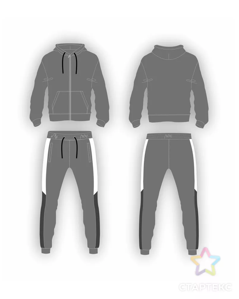 Выкройка: PLUS SIZE костюм спортивный мужской_111 арт. ВКК-4124-7-ВП1018 - рис. 3