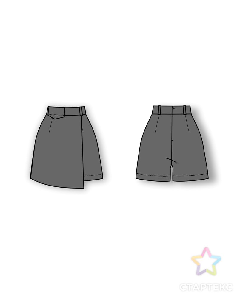 Выкройка: юбка-шорты с клапаном_160 арт. ВКК-4211-14-ВП1102 3