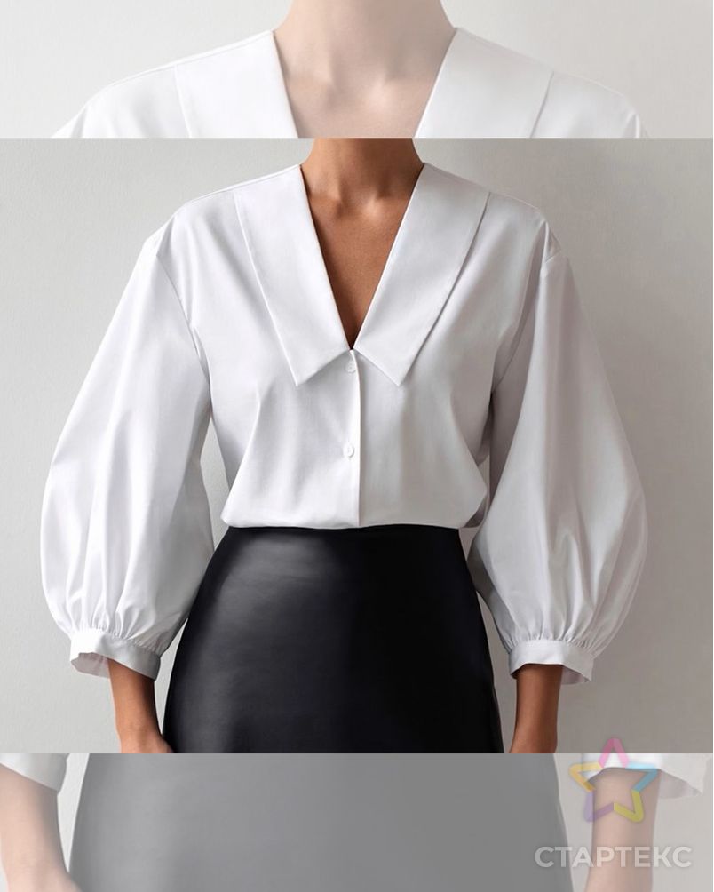 Выкройка: блуза с объемными рукавами арт. ВКК-4143-14-ВП1037 2