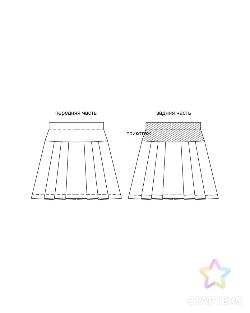 Выкройка: юбка W-10-1001 арт. ВКК-3127-2-ВП0807 3