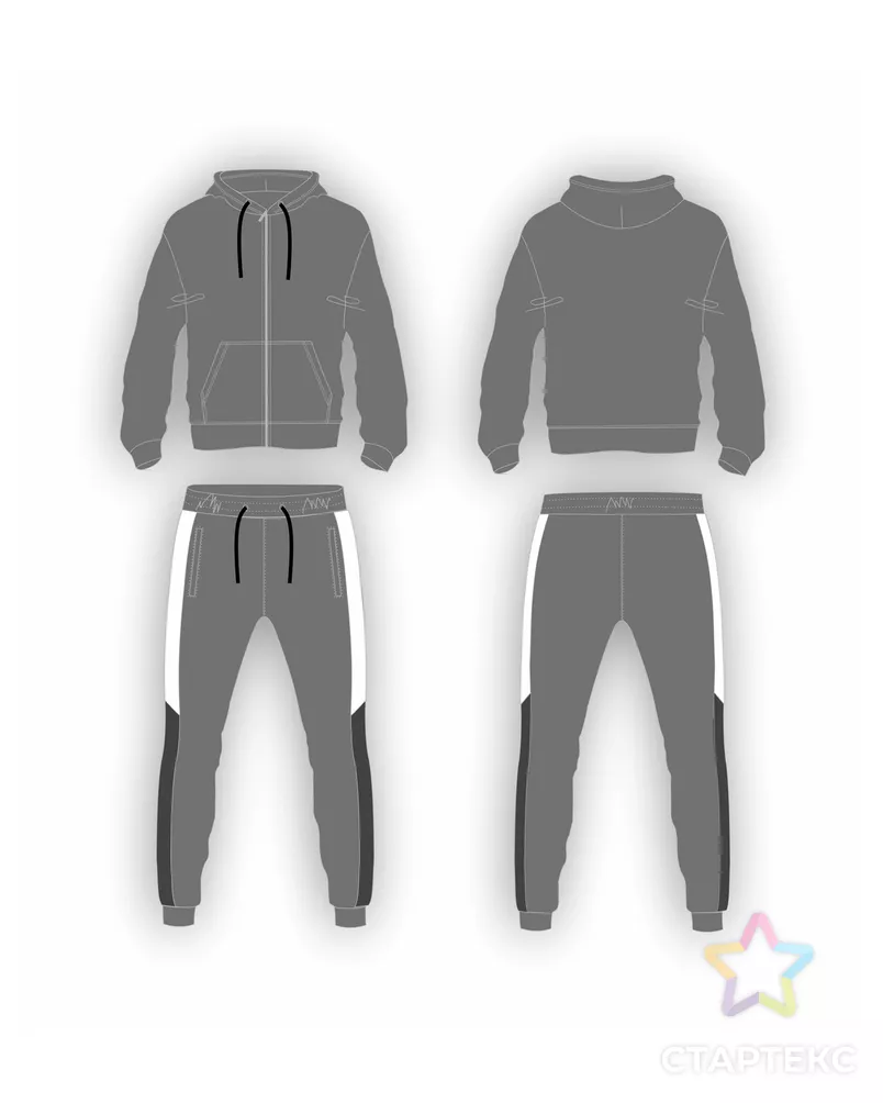 Выкройка: костюм спортивный мужской_101 арт. ВКК-4104-7-ВП0998 - рис. 3