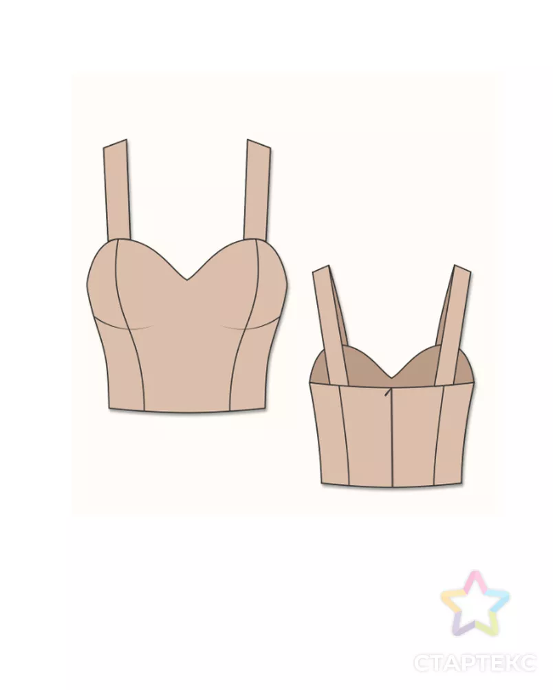 Выкройка: топ на бретелях №143 арт. ВКК-5204-22-ВП1810 - рис. 3