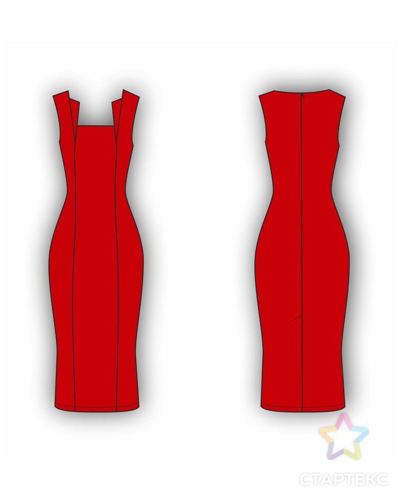 Выкройка: платье-футляр каре_56 арт. ВКК-4045-7-ВП0938 4