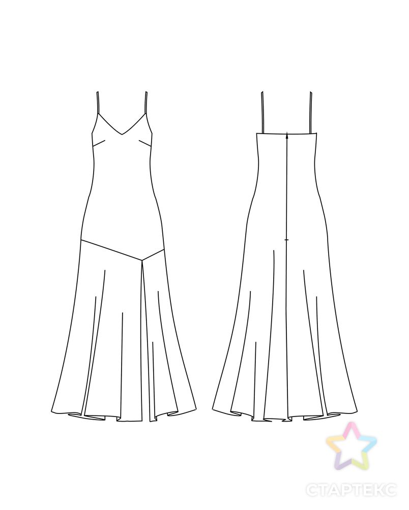 Выкройка: платье-комбинация с воланом «Линда» арт. ВКК-4088-6-ВП0985 4