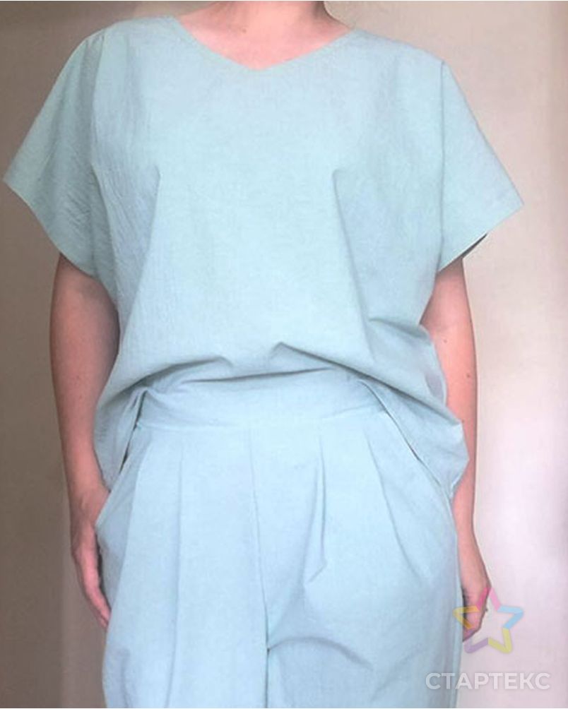 Выкройка: женский летний костюм (блуза и брюки) F033-F034 арт. ВКК-4289-1-ВП1184 7