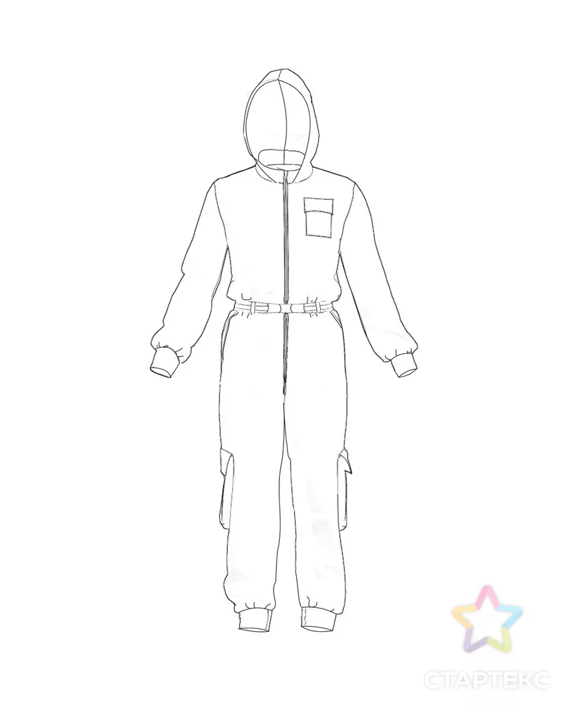 Выкройка: комбинезон из сериала «Игра в кальмара» арт. ВКК-2914-6-ВП0594 - рис. 4