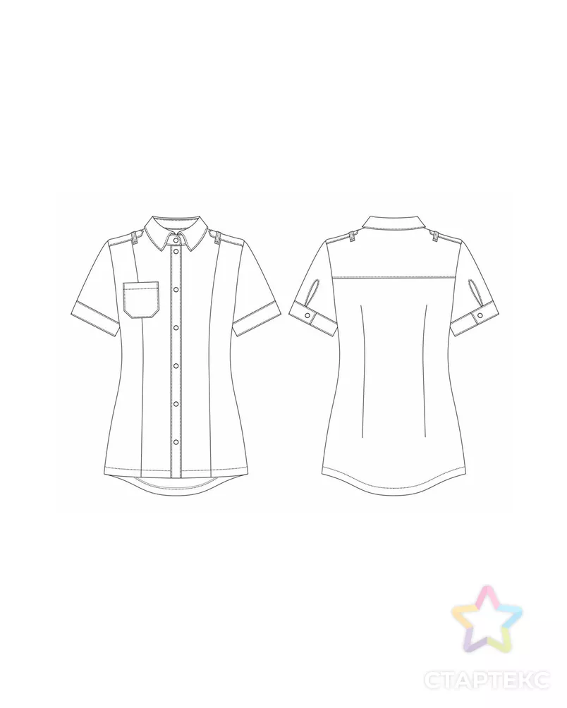 Выкройка: блузка S007 арт. ВКК-2881-21-ВП0561 - рис. 4