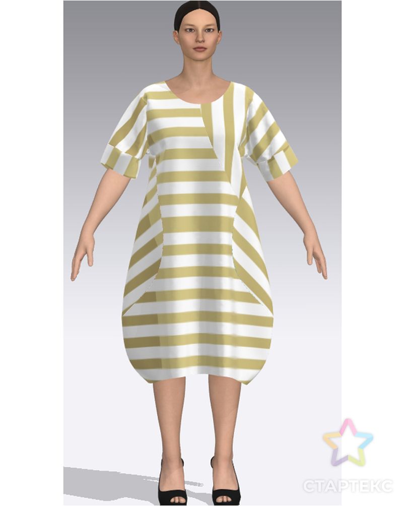 Выкройка: женское платье в стиле бохо F026 арт. ВКК-4195-1-ВП1088 3