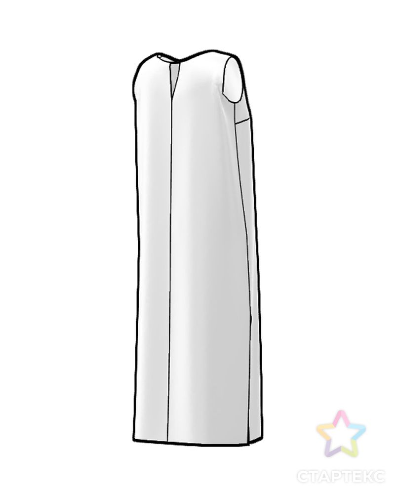 Выкройка: прямое длинное платье F029 арт. ВКК-4231-1-ВП1122 5
