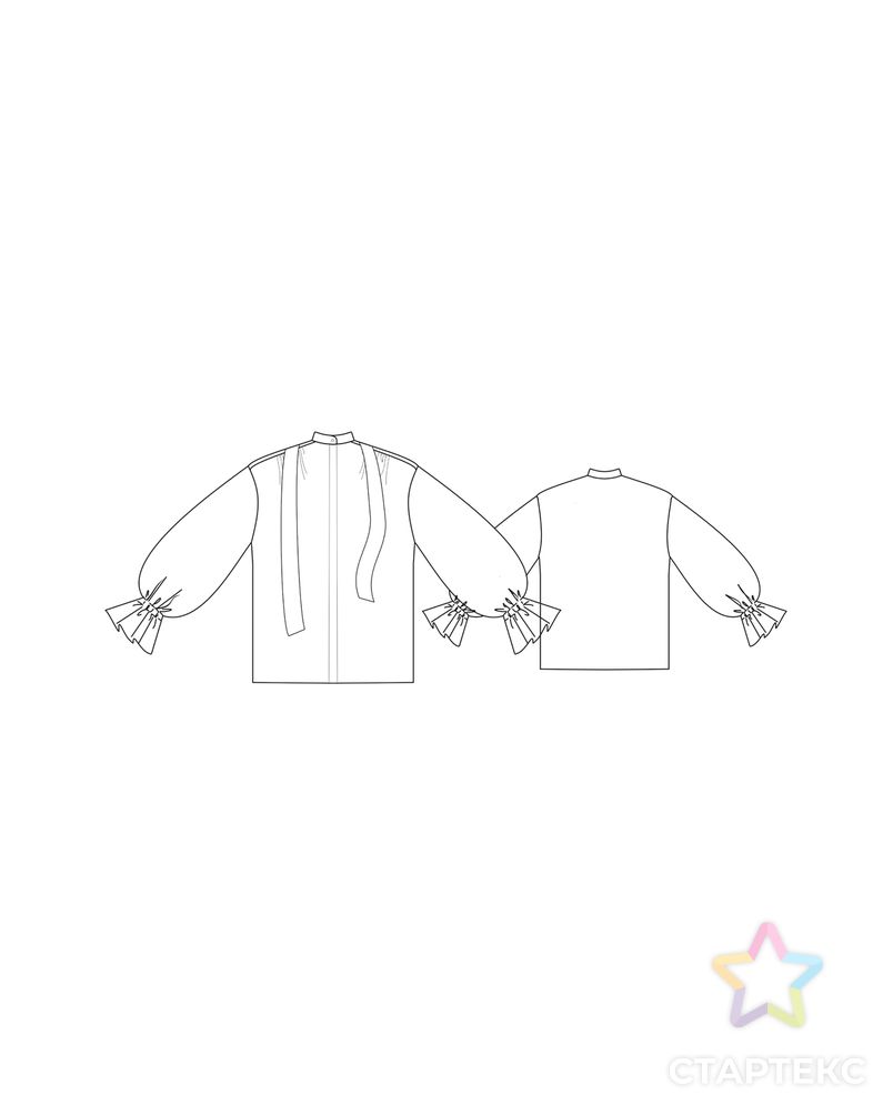 Выкройка: блуза с пышными рукавами арт. ВКК-4165-7-ВП1059 4