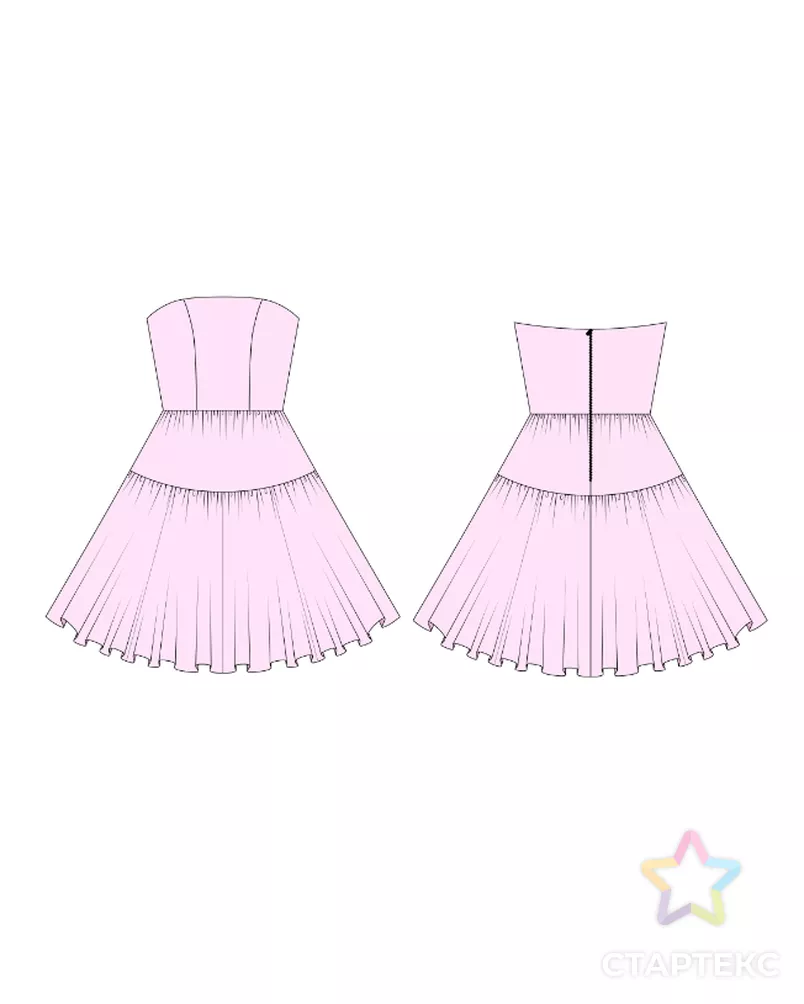 Выкройка: платье с пышной ярусной юбкой №141 арт. ВКК-5206-19-ВП1812 - рис. 4