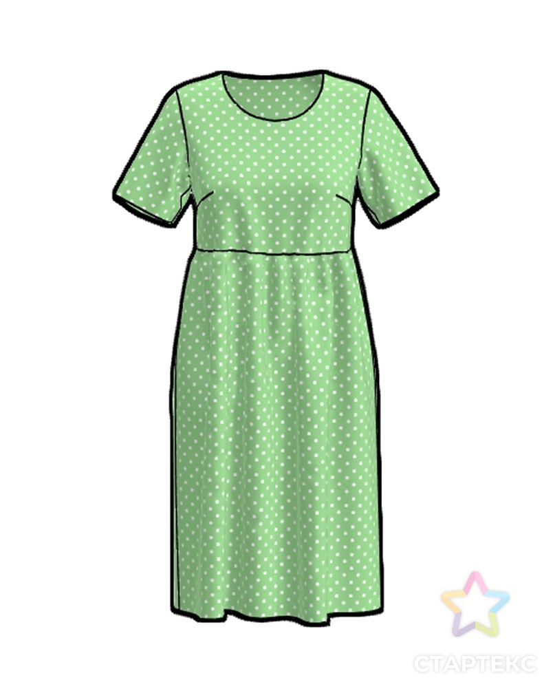 Выкройка: летнее платье с коротким рукавом F035 арт. ВКК-4336-1-ВП1227 5
