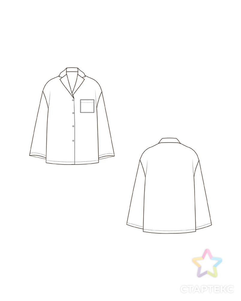 Выкройка: пижамный сет (рубашка + брюки) арт. ВКК-4391-16-ВП1290 5