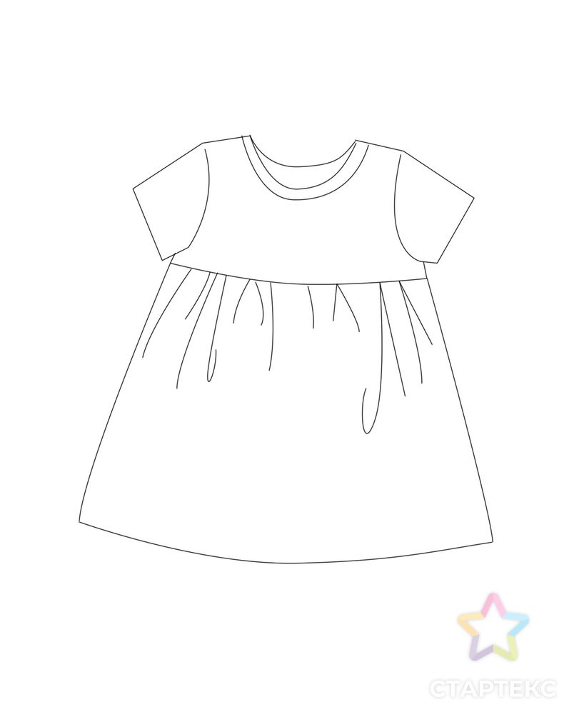 Выкройка: детское трикотажное платье D012 арт. ВКК-4096-2-ВП0989 6