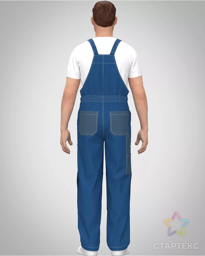 Выкройка: мужской рабочий полукомбинезон_М-15 арт. ВКК-4697-10-ВП1418 - рис. 2