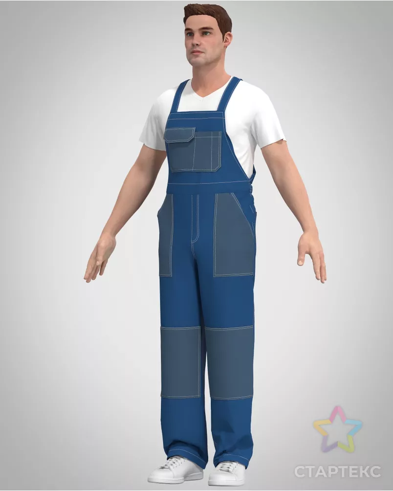 Выкройка: мужской рабочий полукомбинезон_М-15 арт. ВКК-4697-10-ВП1418 - рис. 3