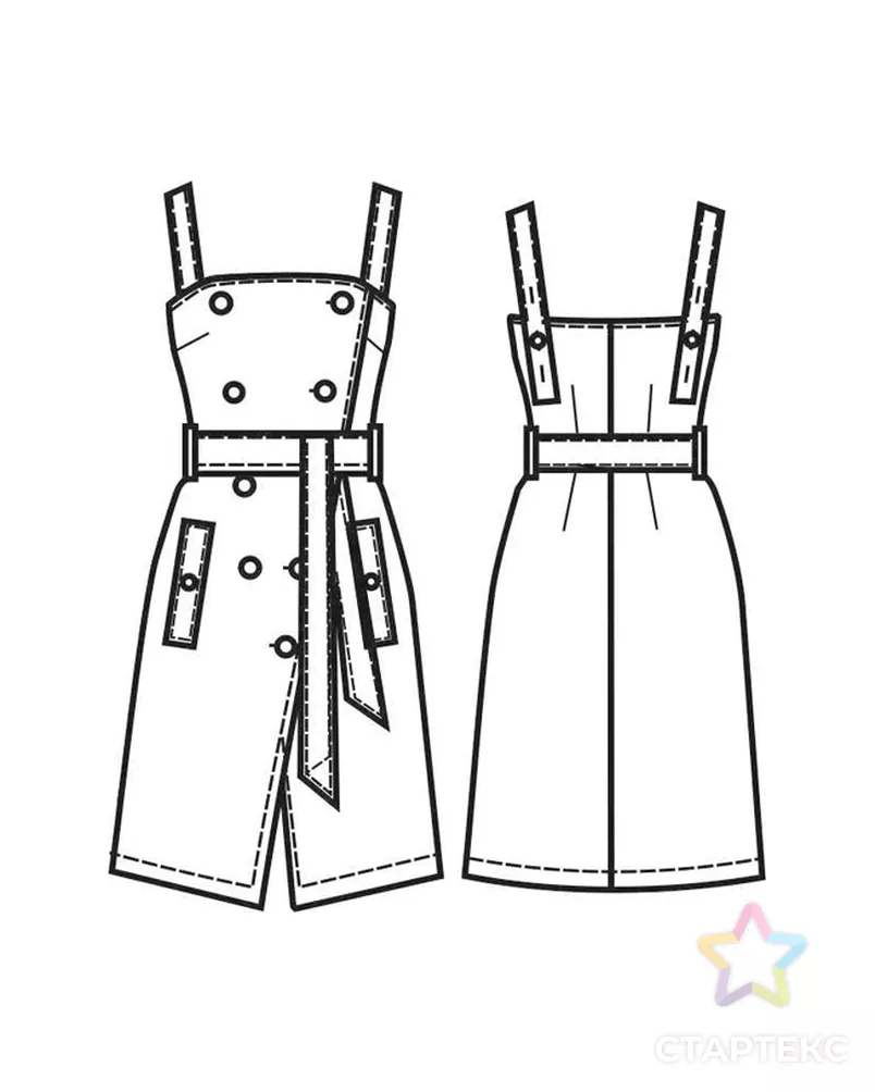 Выкройка платья № 168 арт. ВКК-38-6-В00036 - рис. 2