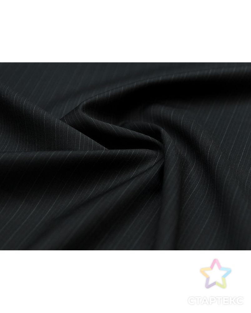 Классическая костюмная ткань графитово-черного цвета в полоску арт. ГТ-3526-1-ГТ0000101