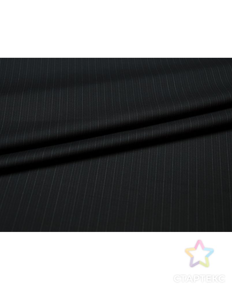 Классическая костюмная ткань графитово-черного цвета в полоску арт. ГТ-3526-1-ГТ0000101 2