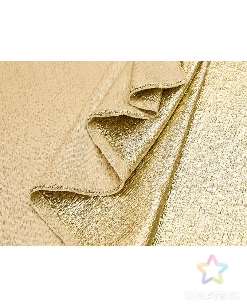 Жаккардовая ткань с текстурной поверхностью, цвет золотой арт. ГТ-8818-1-ГТ-12-10732-1-11-1 5