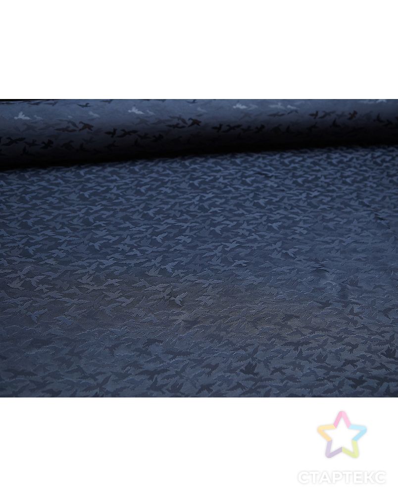 Вискозный жаккард темно-синего цвета с рисунком ласточки арт. ГТ-5055-1-ГТ-12-6696-13-30-1
