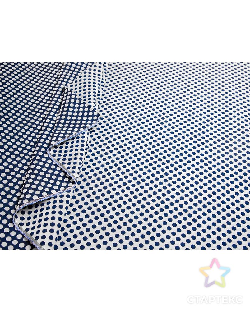 Жаккардовая ткань двухсторонняя в горошек, цвет сине-белый арт. ГТ-7454-1-ГТ-12-9326-9-21-1 5