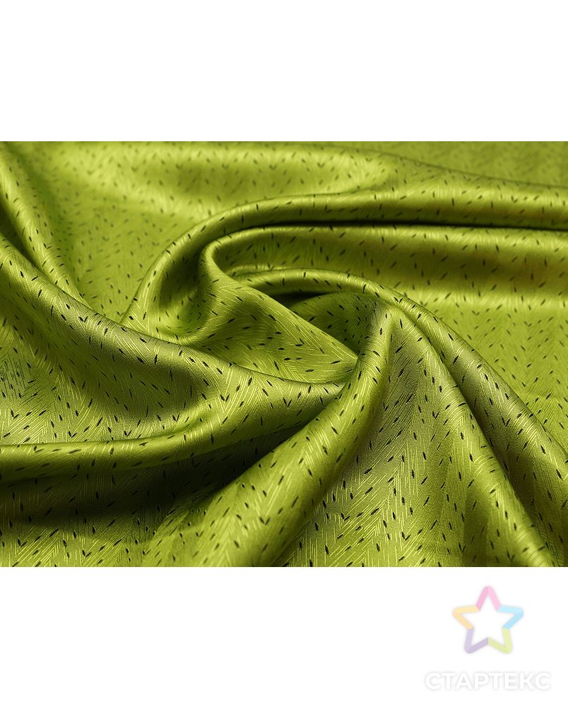 Жаккардовая шелковая подкладочная ткань в елочку, цвет зеленый лайм арт. ГТ-3546-1-ГТ0000129
