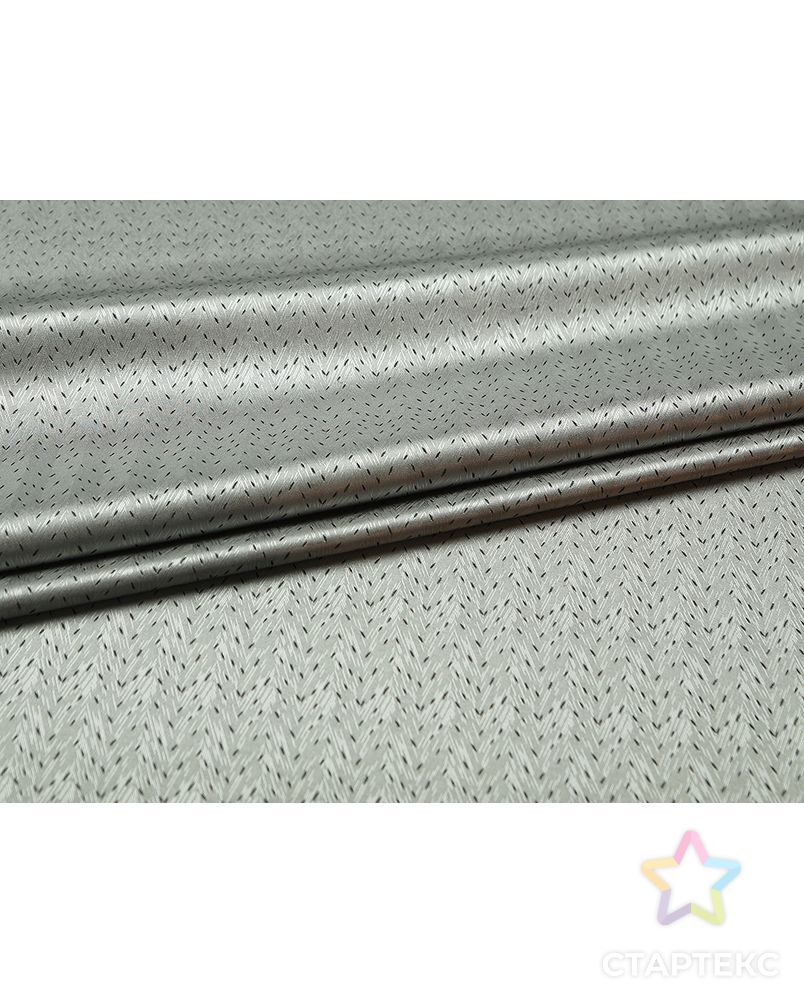 Жаккардовая шелковая подкладочная ткань в широкую елочку, цвета серебро арт. ГТ-3577-1-ГТ0000168