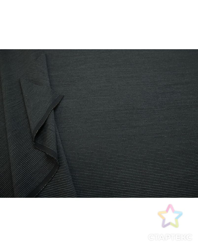 Шерстяная костюмная ткань в фактурную полоску, цвет черно-белый арт. ГТ-8154-1-ГТ-17-10006-3-37-1 5