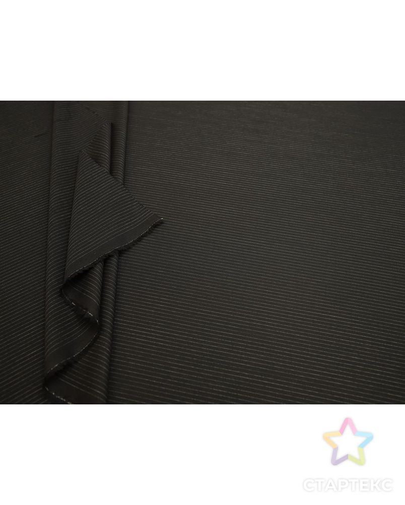 Шерстяная костюмная ткань в белую полоску на черном фоне арт. ГТ-8177-1-ГТ-17-10029-3-37-1 5