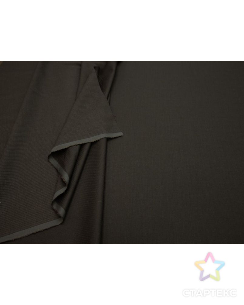 Шерстяная костюмная ткань в фактурную полосочку, цвет темно-серый арт. ГТ-8451-1-ГТ-17-10389-3-29-1 5