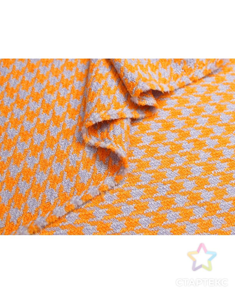 Двухсторонняя костюмная ткань в гусиную лапку, цвет оранжево-лиловый арт. ГТ-5748-1-ГТ-17-7497-5-21-3 1